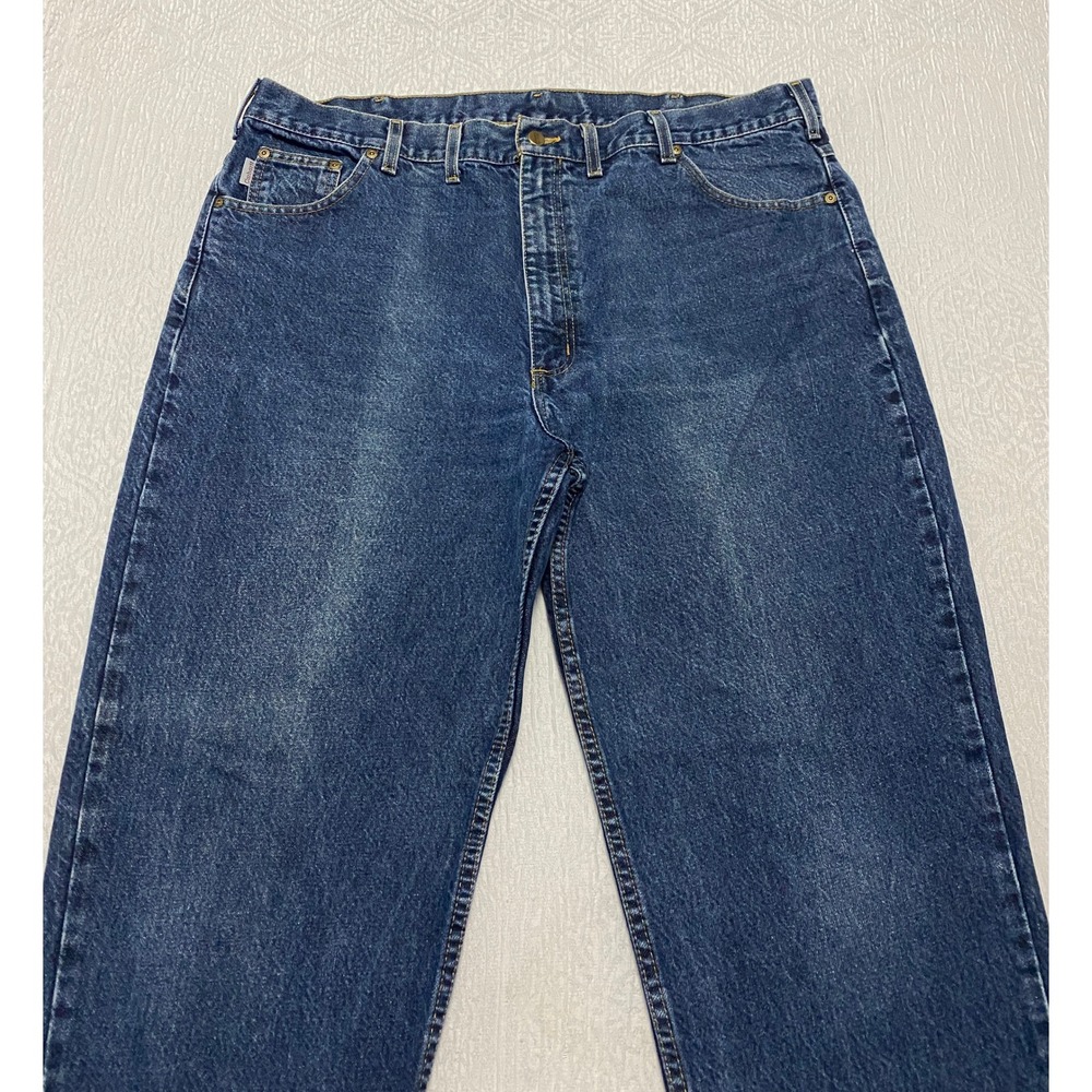 Vintage Carhartt B17 HDK Jeans Men's Size 44×32 Blue Original Fit USA Components - Picture 2 of 10